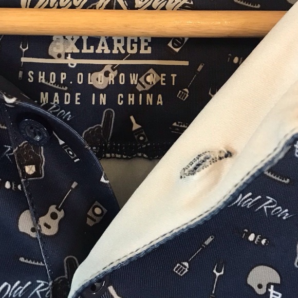 NWT‎ Old Row Navy Men's 3x Polo Shirt Tailgater pattern - Picture 5 of 7